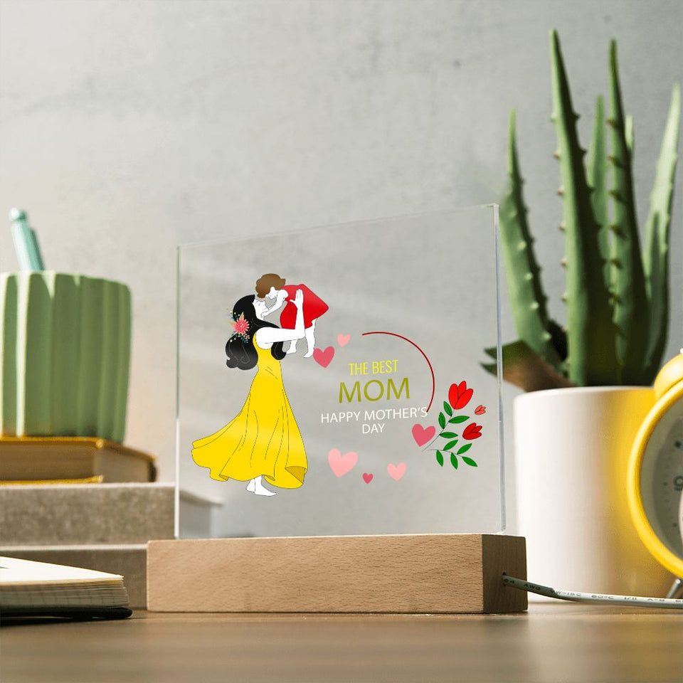 The Best Mom-Jewelry-Acrylic Square with LED Base-10-Chic Pop