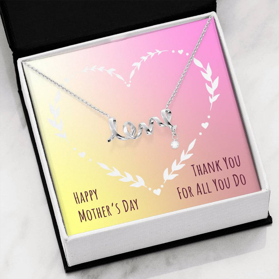 Thank You For All You Do-Jewelry-High Polished .316 Surgical Steel Scripted Love-2-Chic Pop