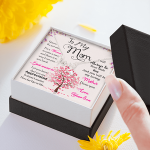 To My Mom-Jewelry-High Polished .316 Surgical Steel Scripted Love-17-Chic Pop