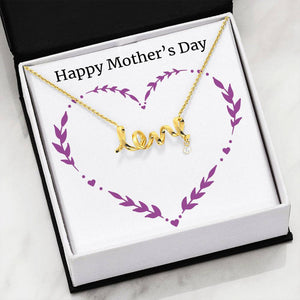 Happy Mother's Day-Jewelry-High Polished .316 Surgical Steel Scripted Love-7-Chic Pop