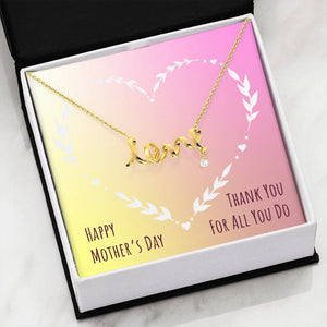 Thank You For All You Do-Jewelry-High Polished .316 Surgical Steel Scripted Love-7-Chic Pop