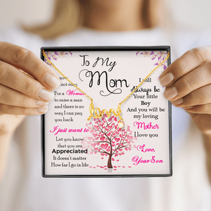 To My Mom-Jewelry-High Polished .316 Surgical Steel Scripted Love-29-Chic Pop