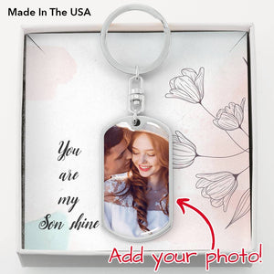 You are my son shine-Jewelry-Dog Tag Keychain (Silver)-No-1-Chic Pop
