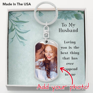 To My Husband Loving you is the best-Jewelry-Dog Tag Keychain (Silver)-No-1-Chic Pop