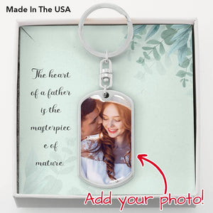 The Heart Of Father Is The Masterpiece of Mature-Jewelry-Dog Tag Keychain (Silver)-No-1-Chic Pop