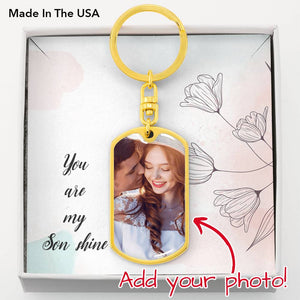You are my son shine-Jewelry-Dog Tag Keychain (Gold)-No-2-Chic Pop