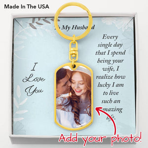 To My Husband-Every single day-Jewelry-Dog Tag Keychain (Gold)-No-2-Chic Pop