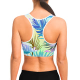 Tropical Floral White Sports bra-Sports Bra - AOP-XS-2-Chic Pop