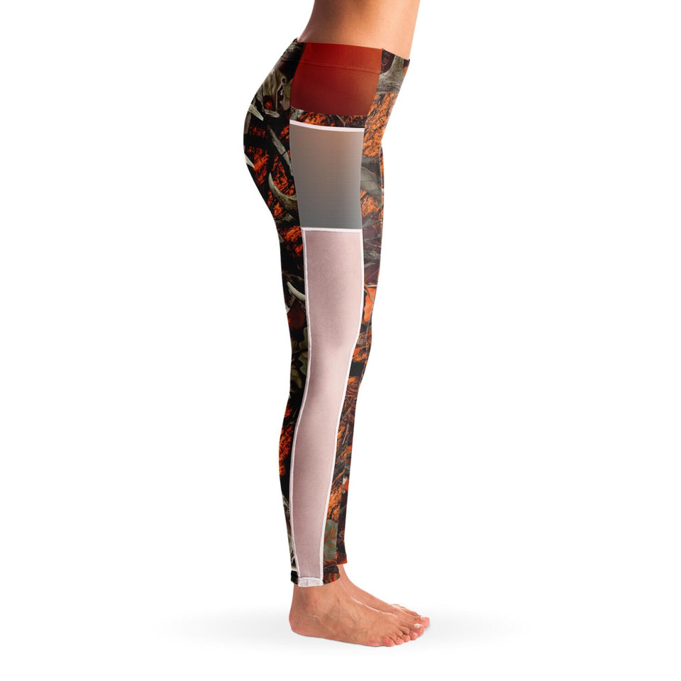 Orange Hunting - Mesh Pocket Legging All Over Print-Mesh Pocket Legging - AOP-XS-4-Chic Pop