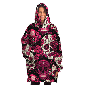 Sugar Skull Pink Snug Hoodie-Snug Hoodie - AOP-ONSIZE-1-Chic Pop