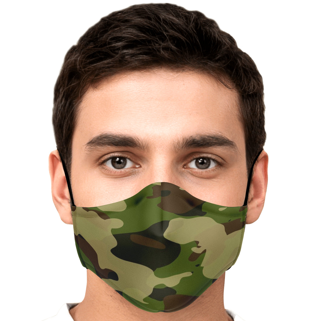 Green Camo Face Mask - Camouflage-Fashion Face Mask - AOP-1pc - Adult Fashion Face Mask-No additional filters-1-Chic Pop
