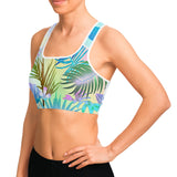 Tropical Floral White Sports bra-Sports Bra - AOP-XS-3-Chic Pop