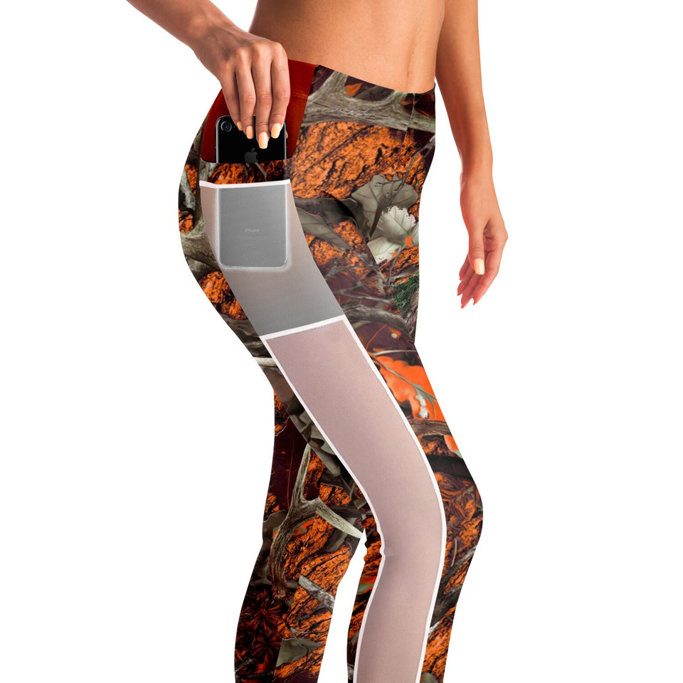 Orange Hunting - Mesh Pocket Legging All Over Print-Mesh Pocket Legging - AOP-XS-9-Chic Pop