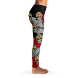 Sugar Skull-Leggings - AOP-XS-4-Chic Pop