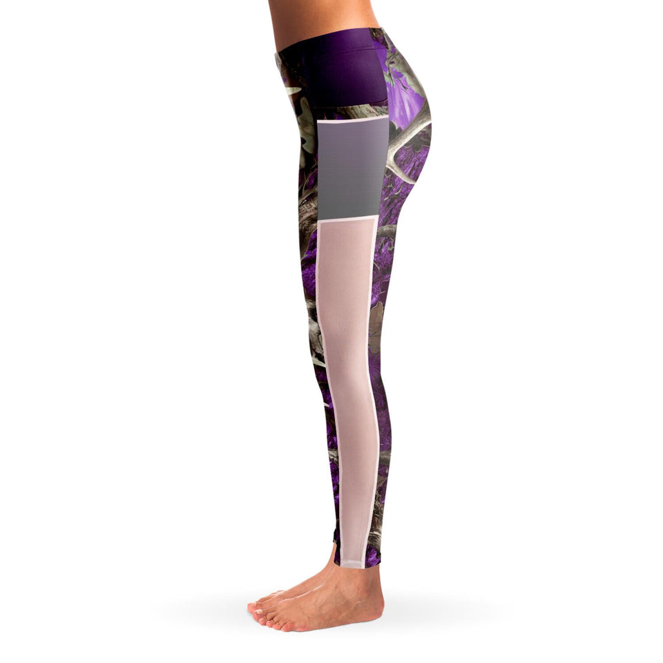 Purple Hunting - Mesh Pocket Legging All Over Print-Mesh Pocket Legging - AOP-XS-3-Chic Pop
